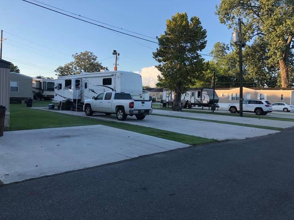 RV site with concrete pad