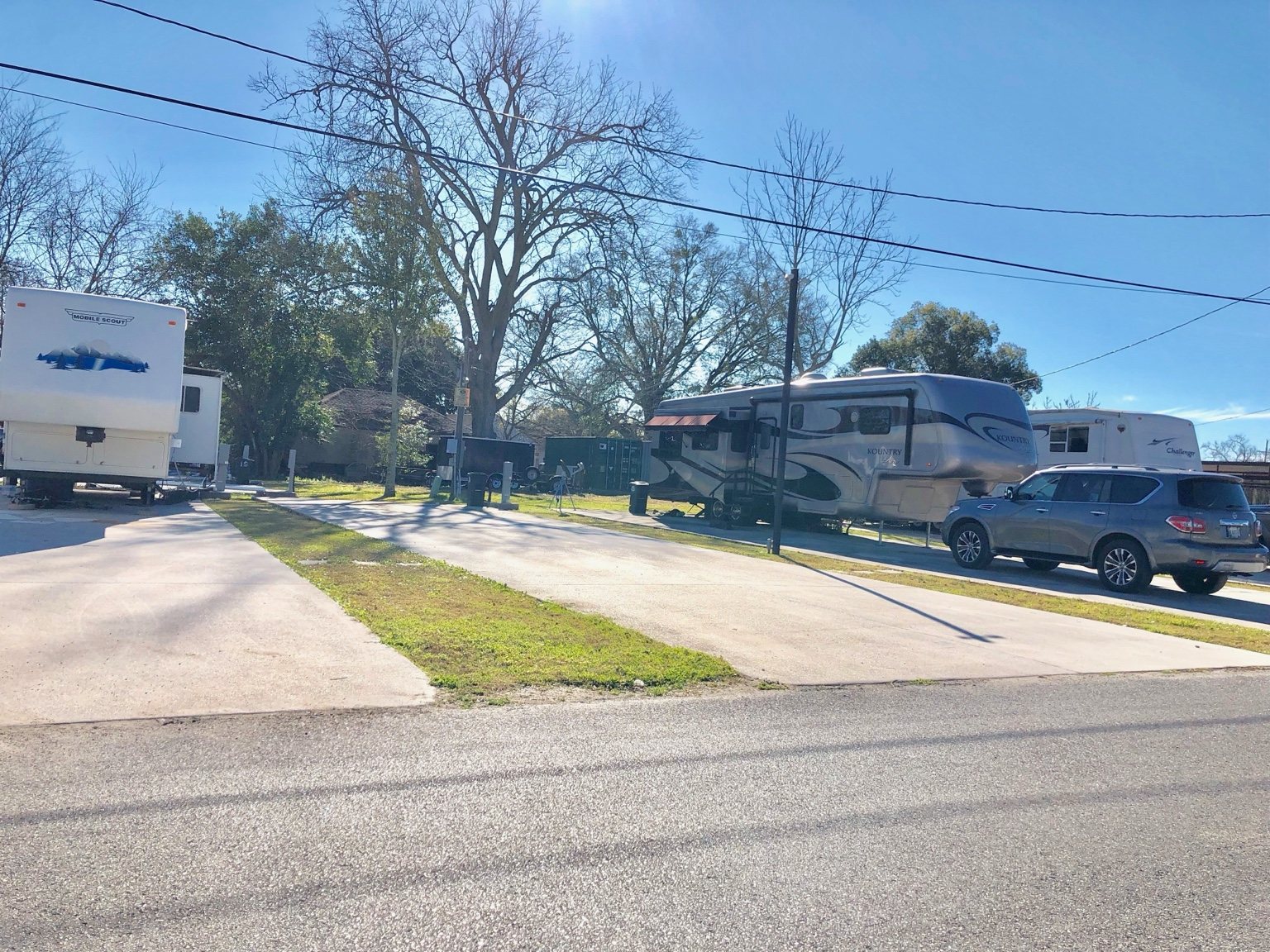 Sunny RV sites and concrete pads