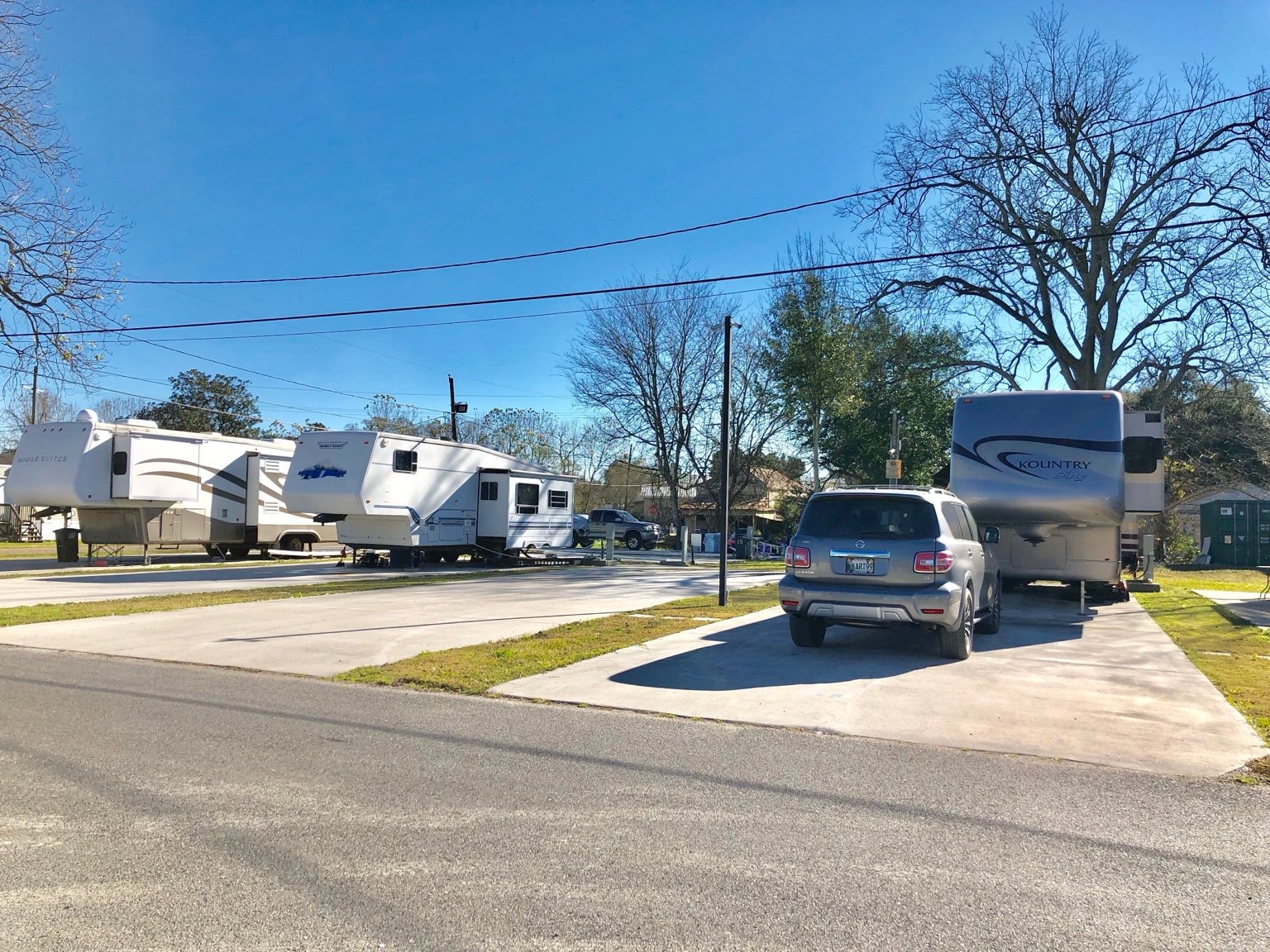 Wide view of RV sites